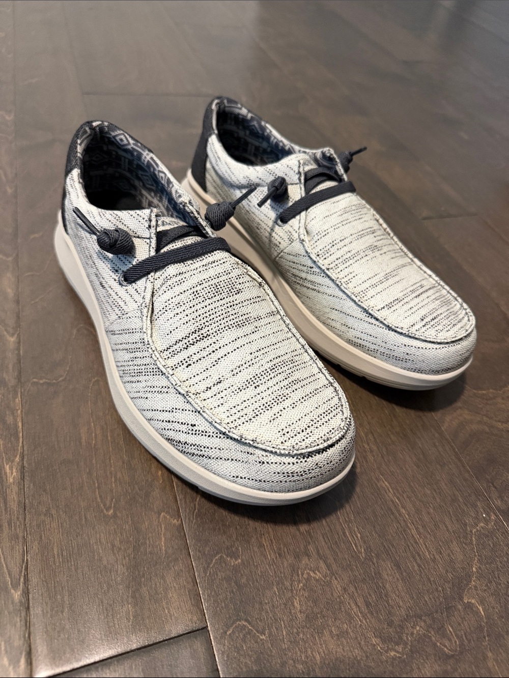 Ariat Knit Slip-On Loafers in White and Gray